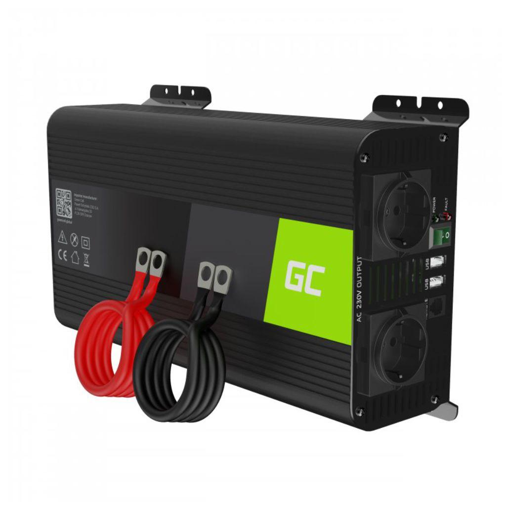 Conversor 12V-230V USB 1000W Onda Pura GREEN CELL (imagem para) Conversor 12V-230V USB 1000W Onda Pura GREEN CELL